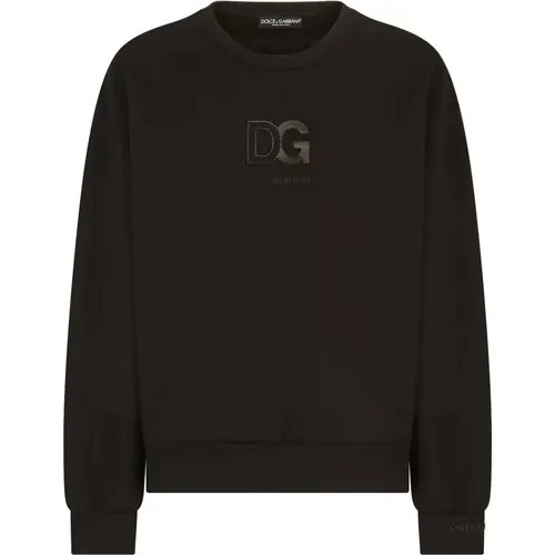 Classic Logo Patch Sweatshirt , male, Sizes: M - Dolce & Gabbana - Modalova