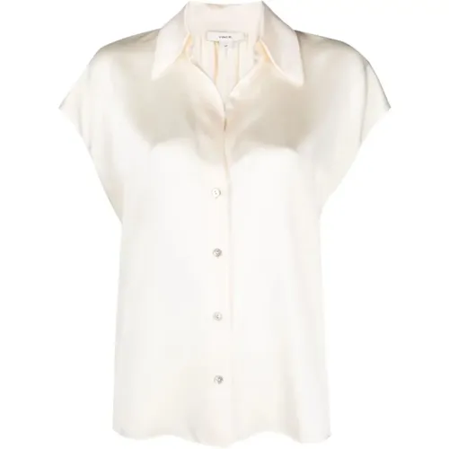 Cap sleeve ruched blouse , female, Sizes: M - Vince - Modalova