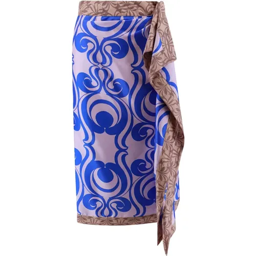 Silk Skirt with Rouches , female, Sizes: M - Dries Van Noten - Modalova
