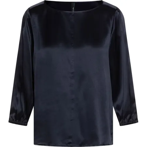 Seidige Elegante Bluse mit Rundhalsausschnitt , Damen, Größe: 2XL - Marc Cain - Modalova