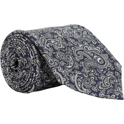 Blue Paisley Silk Tie , male, Sizes: ONE SIZE - Dunhill - Modalova