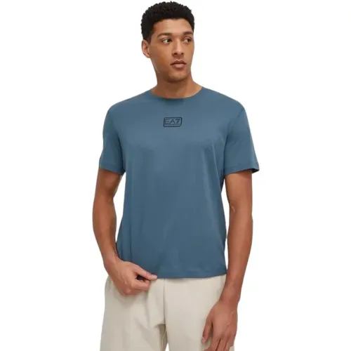 Casual Baumwoll T-Shirt , Herren, Größe: 2XL - Emporio Armani EA7 - Modalova