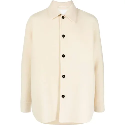 Pearl Wool Overshirt Classic Fit Italy , male, Sizes: L - Jil Sander - Modalova