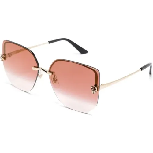 Gold Sunglasses with Accessories , female, Sizes: 63 MM - Cartier - Modalova