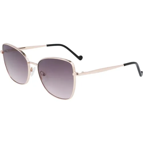 Rose Gold/Grey Violet Shaded Sungles Lj141S , female, Sizes: 55 MM - Liu Jo - Modalova