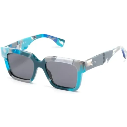 Blaue Sonnenbrille mit Zubehör , Herren, Größe: 54 MM - Gucci - Modalova