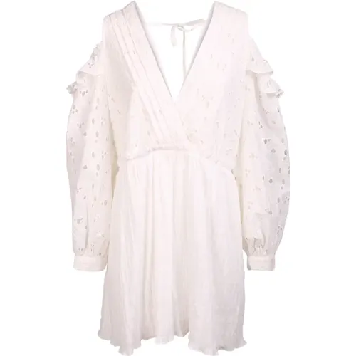 Weiße Minikleid mit Spitzen-Details , Damen, Größe: L - IRO - Modalova