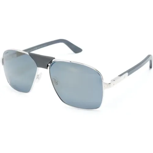 Silberne Sonnenbrille mit Originalzubehör - Cartier - Modalova