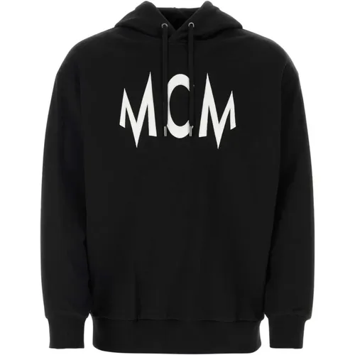 Schwarzer Baumwoll-Sweatshirt - Klassischer Stil - MCM - Modalova