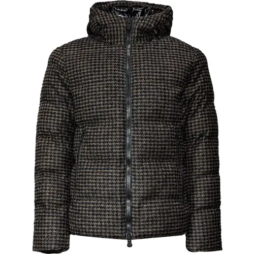 Houndstooth Quilted Jacket , male, Sizes: M, L - People of Shibuya - Modalova