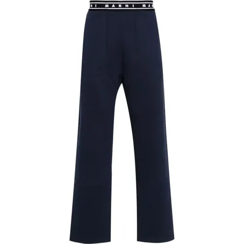 Cotton Trousers with Elastic Waistband , male, Sizes: M, L - Marni - Modalova