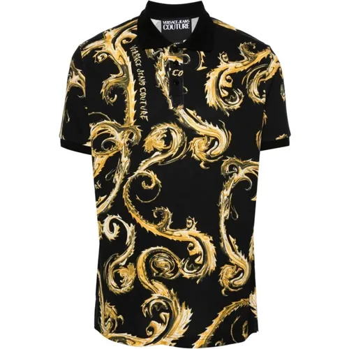 Barocco Print Polo Shirt , Herren, Größe: 2XL - Versace Jeans Couture - Modalova