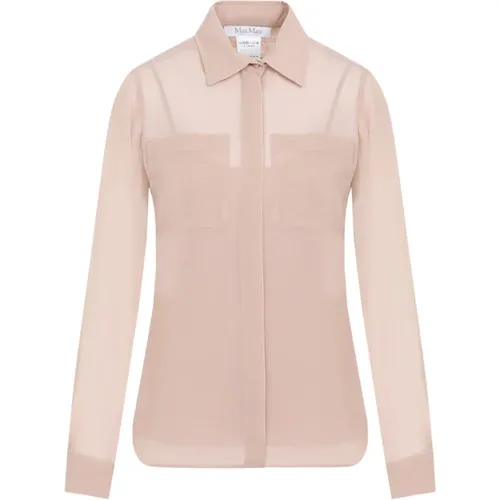 Seidenshirt Nude & Neutrals Elegant , Damen, Größe: M - Max Mara - Modalova