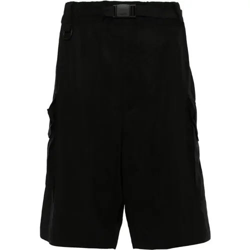 Schwarze Twill Cuffed Shorts , Herren, Größe: S - Y-3 - Modalova
