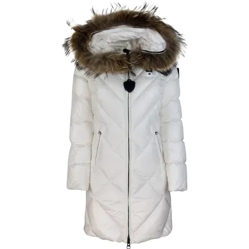 Hooded Fur Trim Nylon Coat , female, Sizes: S, XS, L, M - Blauer - Modalova