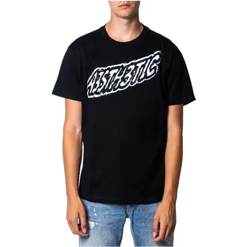 Schwarzes Print T-Shirt für Männer , Herren, Größe: S - Diesel - Modalova