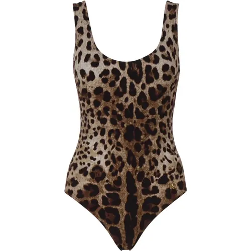 Leopard Tiefer Ausschnitt Meer Kleidung - Dolce & Gabbana - Modalova
