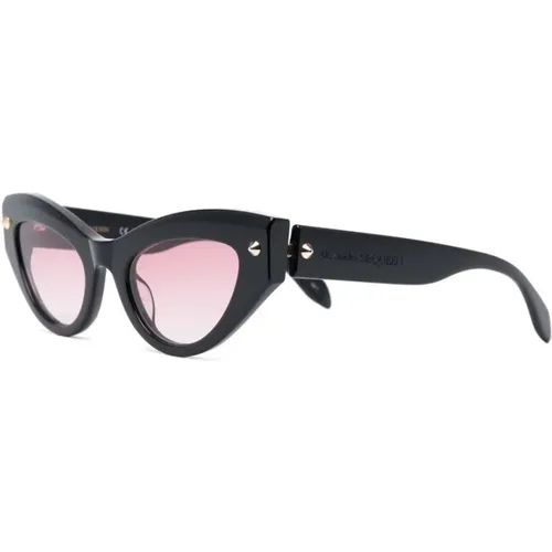 Schwarze Cat Eye Sonnenbrille , Damen, Größe: ONE Size - alexander mcqueen - Modalova