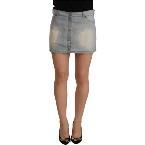 Hellblaue Mini Denim Rock , Damen, Größe: 2XS - Ermanno Scervino - Modalova