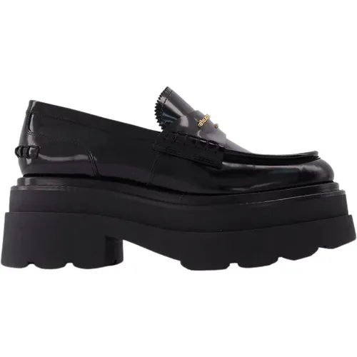 Punk-inspirierte Plateau-Loafer aus schwarzem Leder , Damen, Größe: 37 EU - alexander wang - Modalova