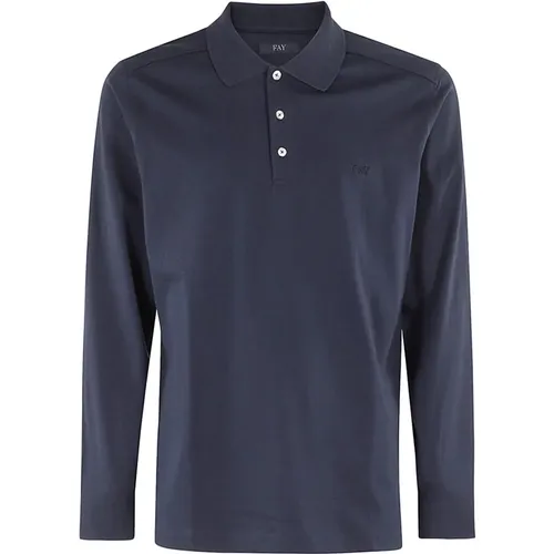 Langarm Polo Shirt , Herren, Größe: 2XL - Fay - Modalova