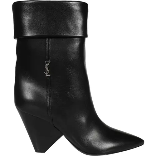 Pointy Toe Leather Ankle Boots , female, Sizes: 4 1/2 UK, 4 UK, 6 1/2 UK, 5 UK - Saint Laurent - Modalova