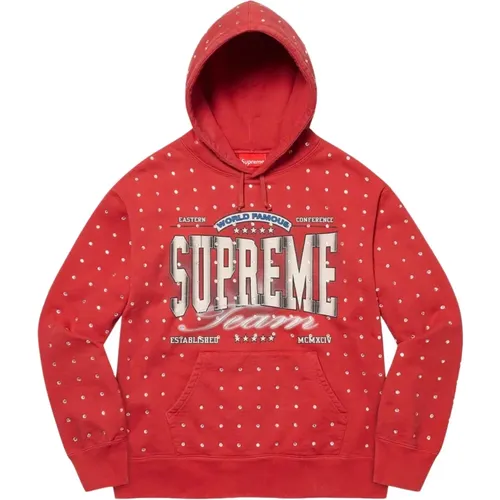 Limited Edition Rhinestone Hoodie Burnt , male, Sizes: M - Supreme - Modalova