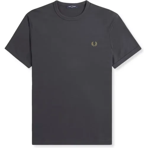 Anchor Grey Ringer Tee , male, Sizes: L, XL, M - Fred Perry - Modalova