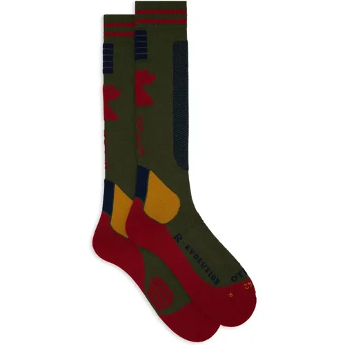 Stilvolle Grüne Chevron Ski Socken , unisex, Größe: XS - Gallo - Modalova