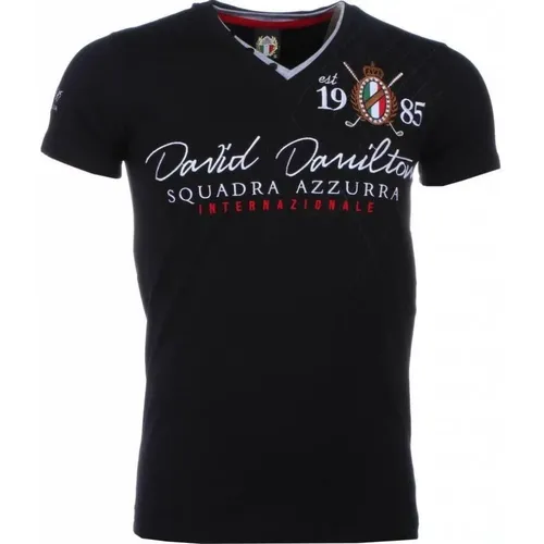 Besticktes Squadra Azzura - Herren T-Shirt - 1421Z , Herren, Größe: M - True Rise - Modalova