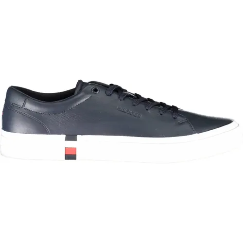 Blauer Polyester Sneaker , Herren, Größe: 43 EU - Tommy Hilfiger - Modalova