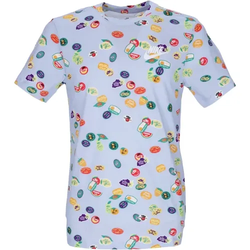 All Over Print Crew Neck T-Shirt , male, Sizes: XS, XL - Nike - Modalova