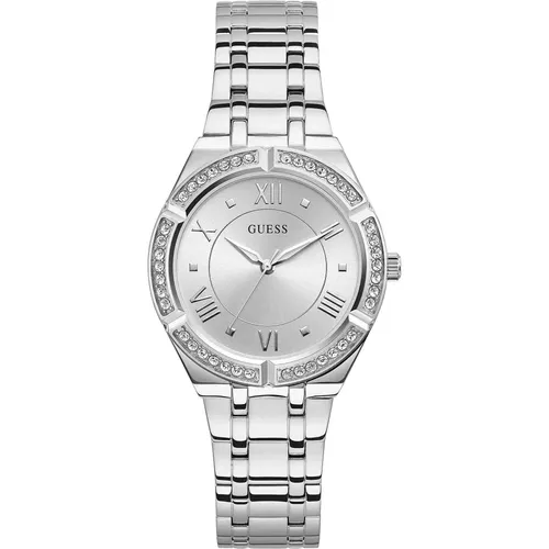 Cosmo Silver Analog Watch , female, Sizes: ONE SIZE - Guess - Modalova