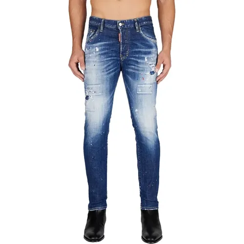 Skater Slim-fit Jeans - Azul, 44 , Herren, Größe: M - Dsquared2 - Modalova