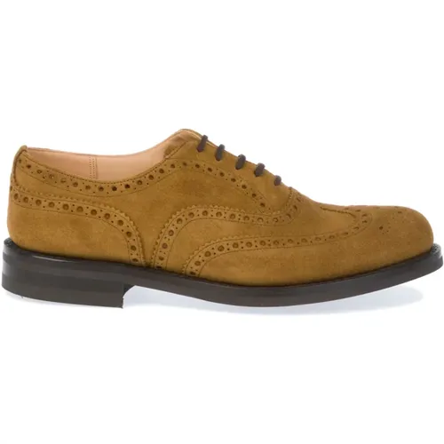 Business Shoes, Low Heel, Mustard, Geometric Pattern , male, Sizes: 9 1/2 UK, 10 UK, 8 1/2 UK, 9 UK, 6 1/2 UK, 8 UK - Church's - Modalova