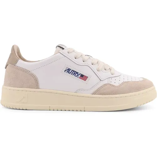 Low leather and suede sneakers , female, Sizes: 4 UK - Autry - Modalova