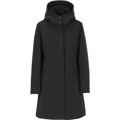 Schwarzer Parka mit abnehmbarer Kapuze , Damen, Größe: M - Woolrich - Modalova