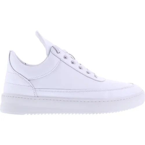 Weißes Leder Low Top Ripple , Herren, Größe: 43 EU - Filling Pieces - Modalova