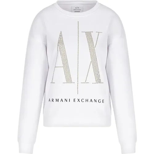 Sweatshirt , Damen, Größe: M/L - Armani Exchange - Modalova