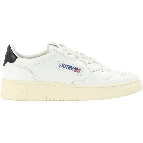 Schwarze Leder Low Sneakers , Damen, Größe: 42 EU - Autry - Modalova