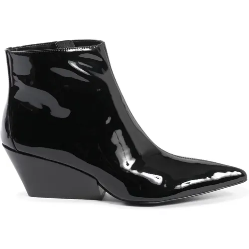 Leather Ankle Boot with 6cm Heel , female, Sizes: 8 UK, 7 UK - Calvin Klein - Modalova