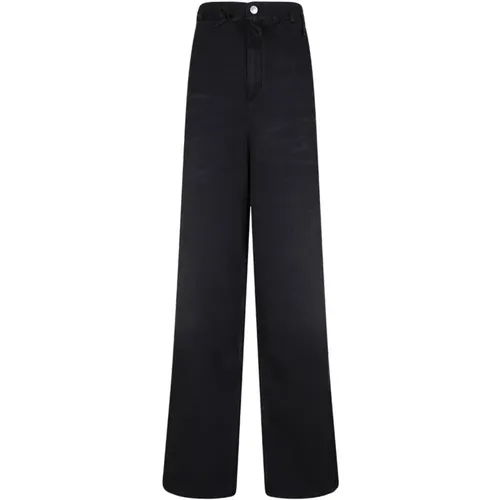 Schwarze Wide Leg High Waist Jeans - Isabel marant - Modalova