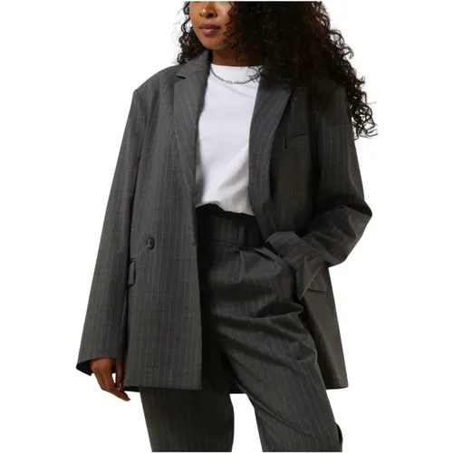 Grauer Blazer für Stilvolle Frauen - Penn&Ink N.Y - Modalova