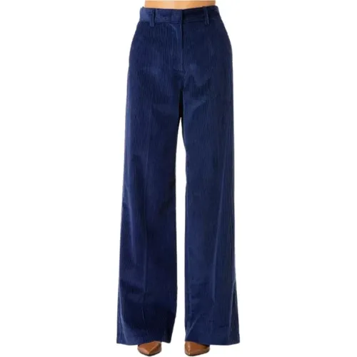 Velvet Ribbed Trousers - Size 42, Topaz , female, Sizes: L, 2XS, XS - Max Mara Weekend - Modalova