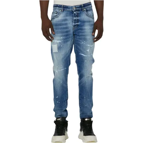 Helle Waschung Slim Fit Ripped Jeans , Herren, Größe: W31 - John Richmond - Modalova