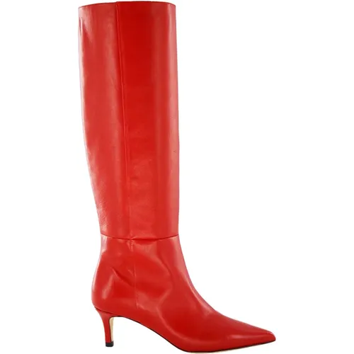 Cherry Leather High Boots , female, Sizes: 3 UK, 8 UK, 6 UK, 5 UK, 7 UK, 4 UK - Douuod Woman - Modalova