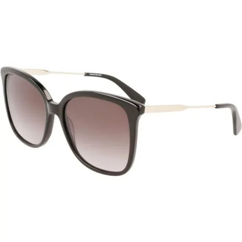 Schwarze Acetat Damen Sonnenbrille , Damen, Größe: 57 MM - Longchamp - Modalova