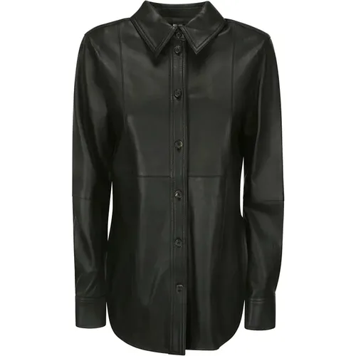 Slim Leather Shirt , female, Sizes: XS, M - TotêMe - Modalova