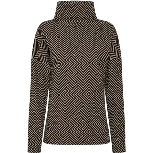 Maxi Sweatshirt mit Razzle Dazzle Textur , Damen, Größe: M - RRD - Modalova
