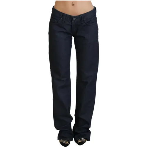 Dunkelblaue Jeans mit niedriger Taille und geradem Schnitt - Exte - Modalova